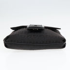 FENDI Zucchino Canvas Shoulder Bag Black93358