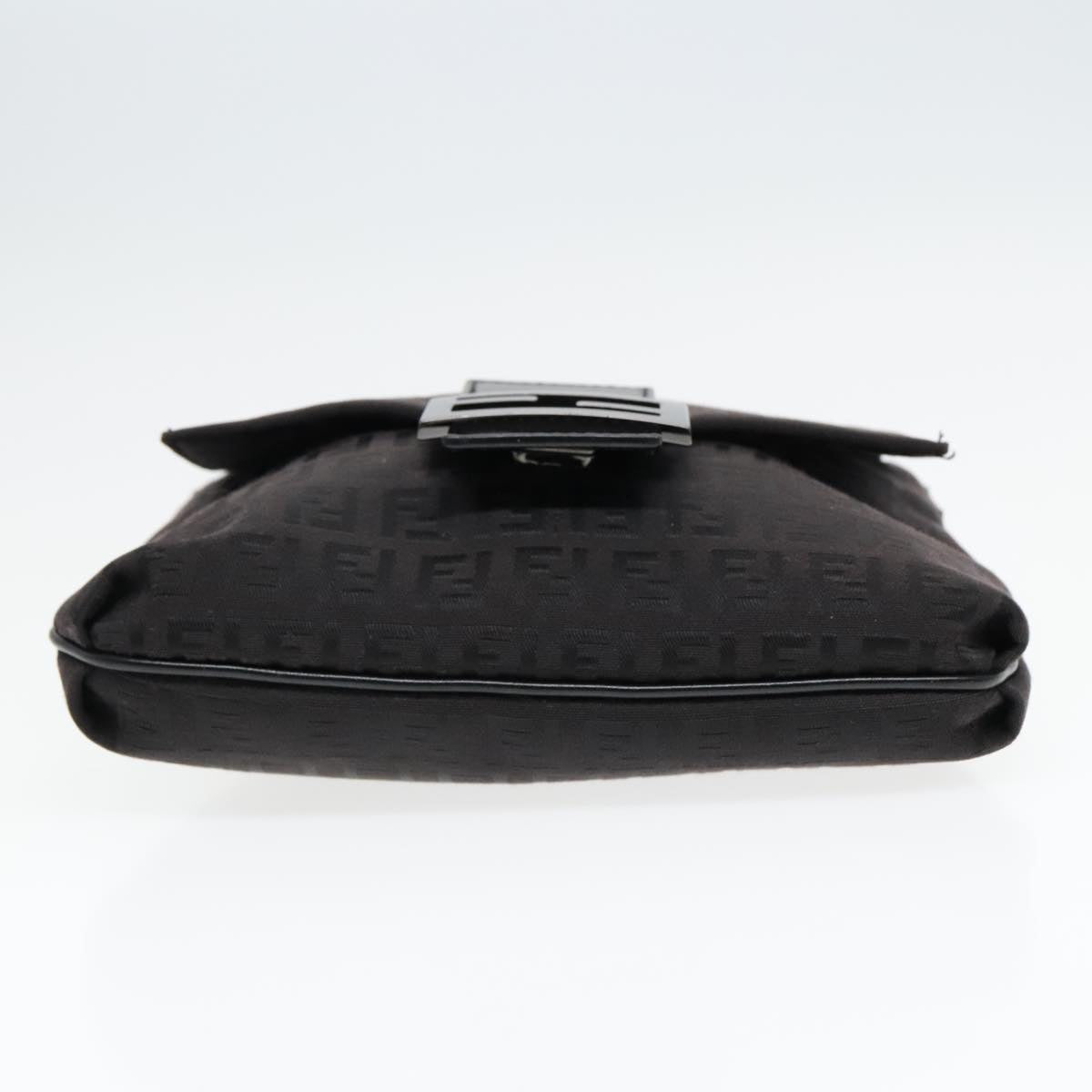 FENDI Zucchino Canvas Shoulder Bag Black93358