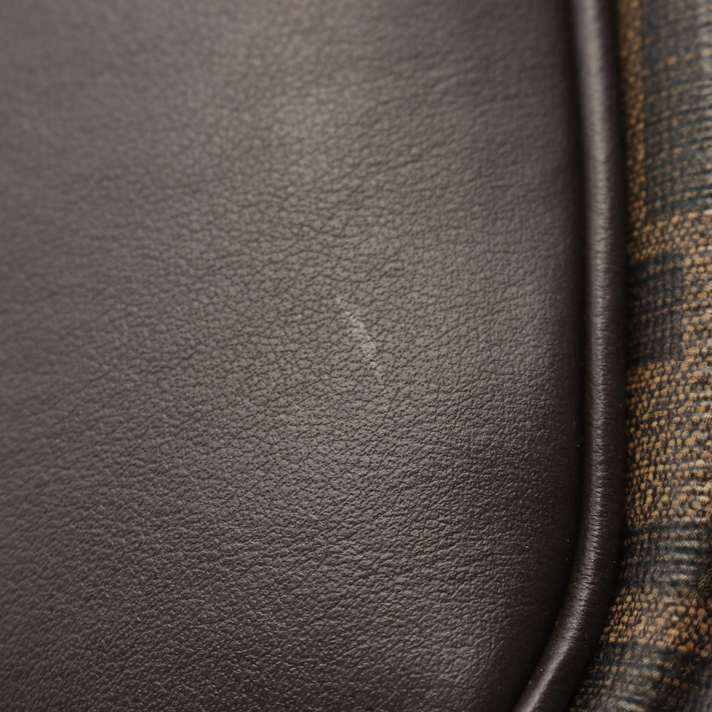 FENDI Zucca Boston bag PVC Coated Canvas Leather Brown Black