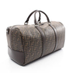 FENDI Zucca Boston bag PVC Coated Canvas Leather Brown Black