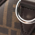 FENDI Zucca Boston bag PVC Coated Canvas Leather Brown Black