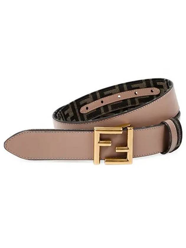 Fendi FF Fabric Reversible Leather Belt Beige