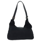 FENDI Mamma Baguette Shoulder Bag Nylon Black Silver93465