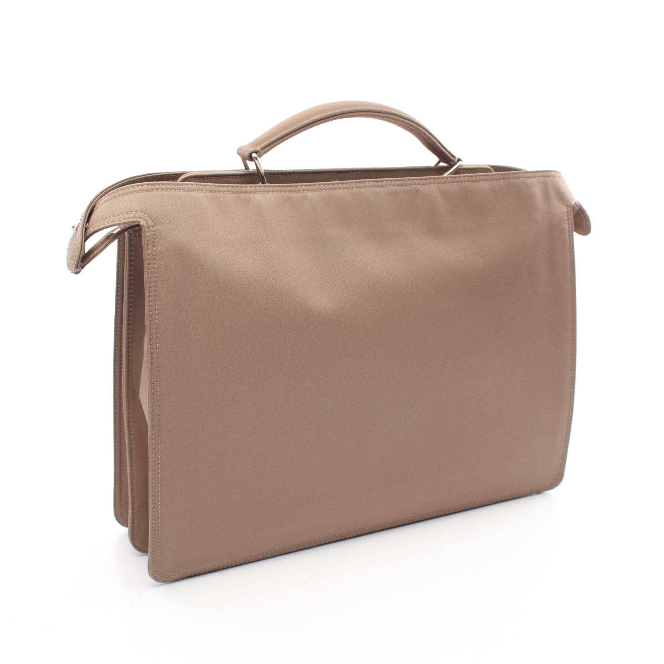 FENDI Peekaboo Isee u Medium Handbag Nylon Gray beige 2WAY