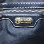 FENDI Pecan Canvas Tote Bag Brown Black gold93517