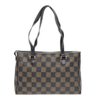 FENDI Pecan Canvas Tote Bag Brown Black gold93517