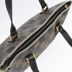 FENDI Pecan Canvas Tote Bag Brown Black gold93517