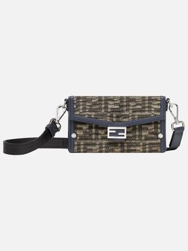 Fendi Baguette Soft Trunk Phone Pouch Cross Bag Brown