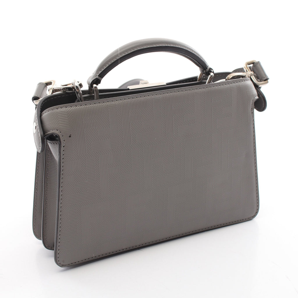 FENDI Peekaboo ISeeU Isee u X-Cross Zucca Handbag PVC Gray 2WAY