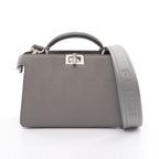 FENDI Peekaboo ISeeU Isee u X-Cross Zucca Handbag PVC Gray 2WAY