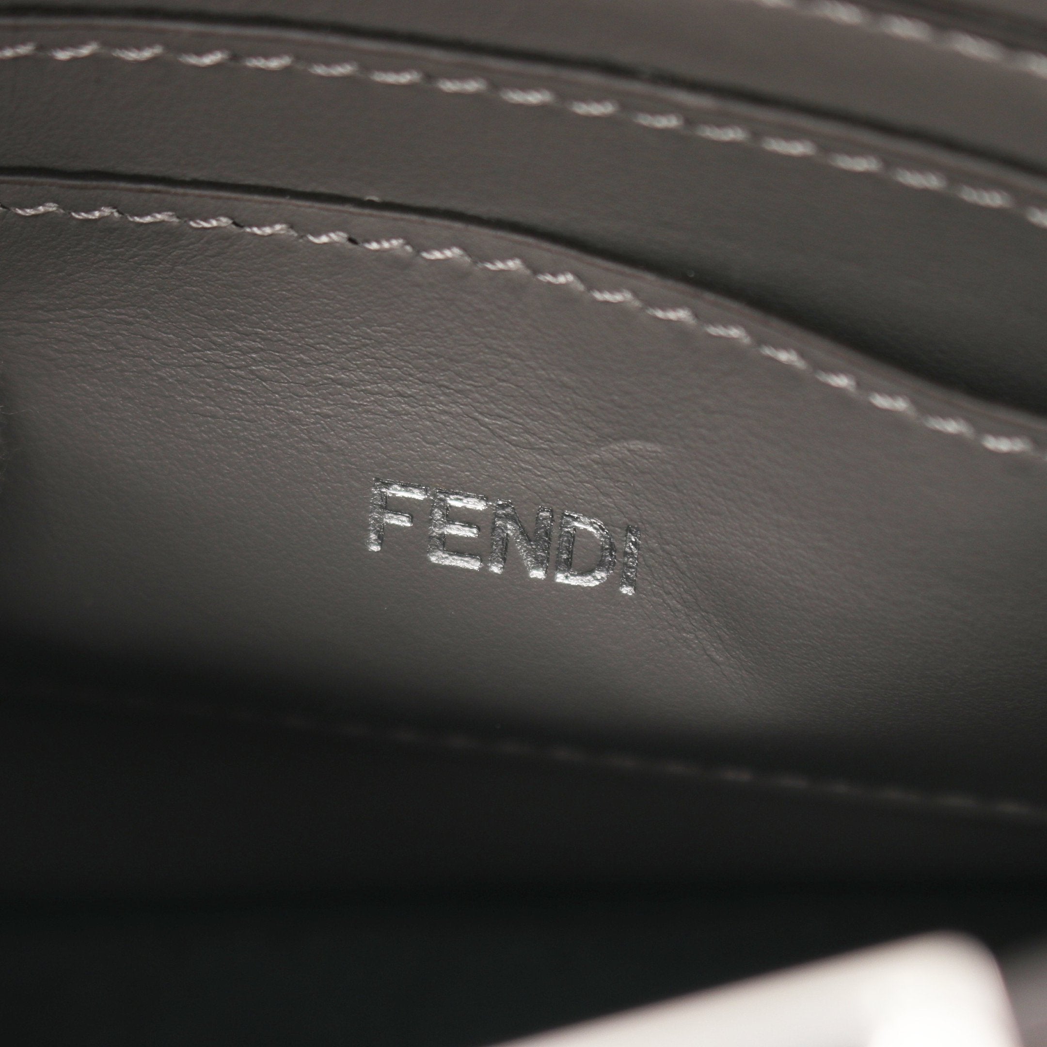 FENDI Peekaboo ISeeU Isee u X-Cross Zucca Handbag PVC Gray 2WAY