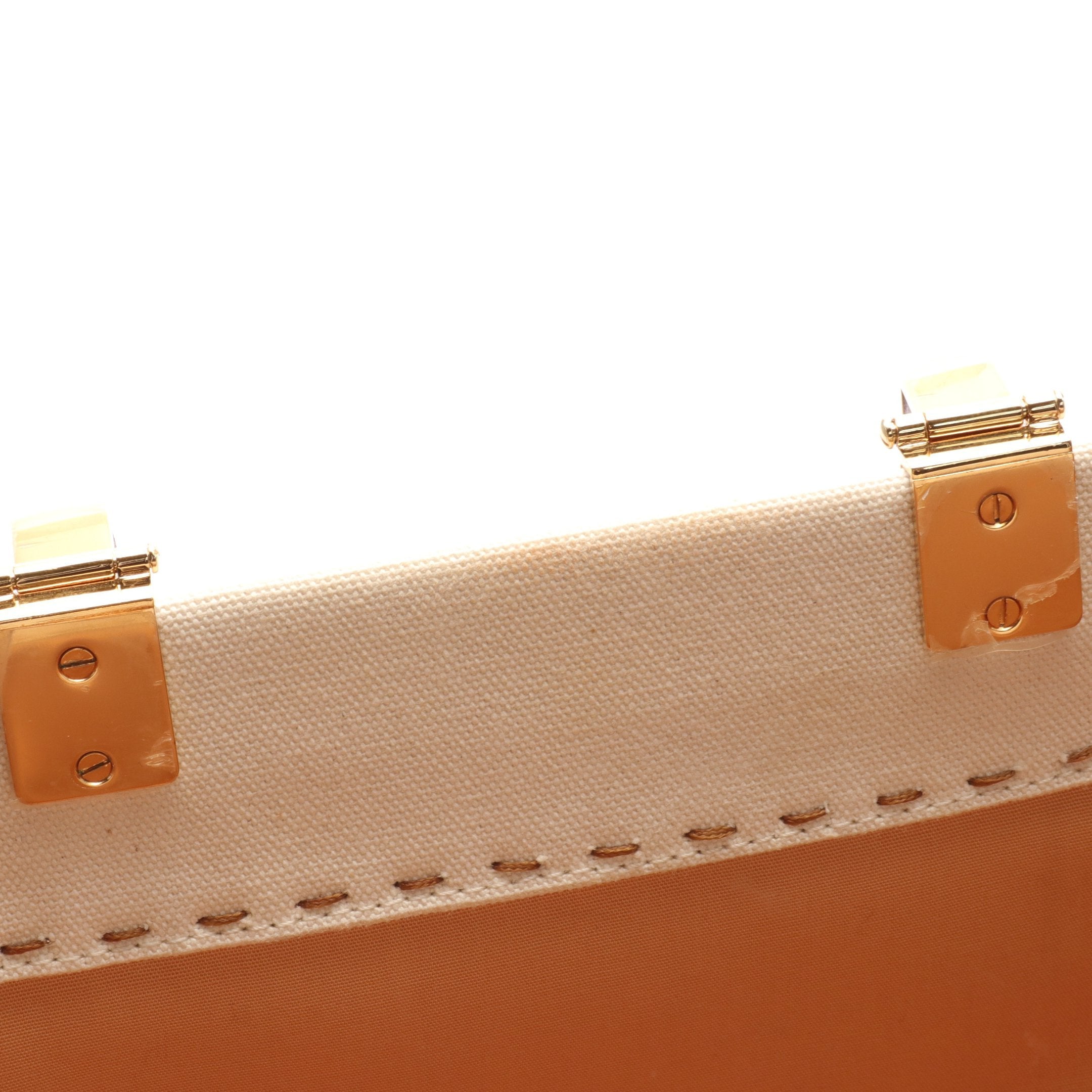 FENDI SUNSHINE MEDIUM Sunshine Medium Handbag Tote bag Canvas Leather Ivory Brown 2WAY