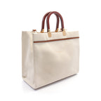 FENDI SUNSHINE MEDIUM Sunshine Medium Handbag Tote bag Canvas Leather Ivory Brown 2WAY