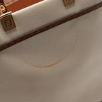FENDI SUNSHINE MEDIUM Sunshine Medium Handbag Tote bag Canvas Leather Ivory Brown 2WAY