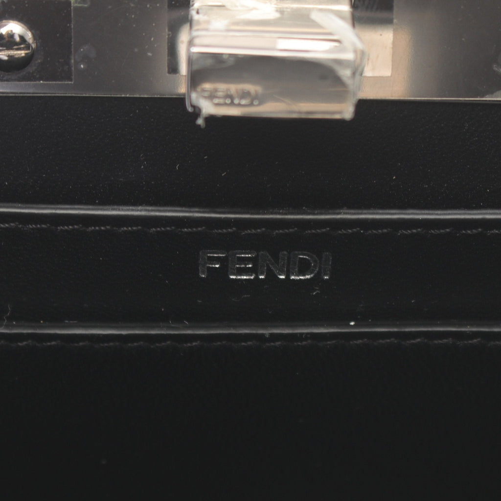 FENDI Peekaboo Cut Mini Chain shoulder bag Leather Black