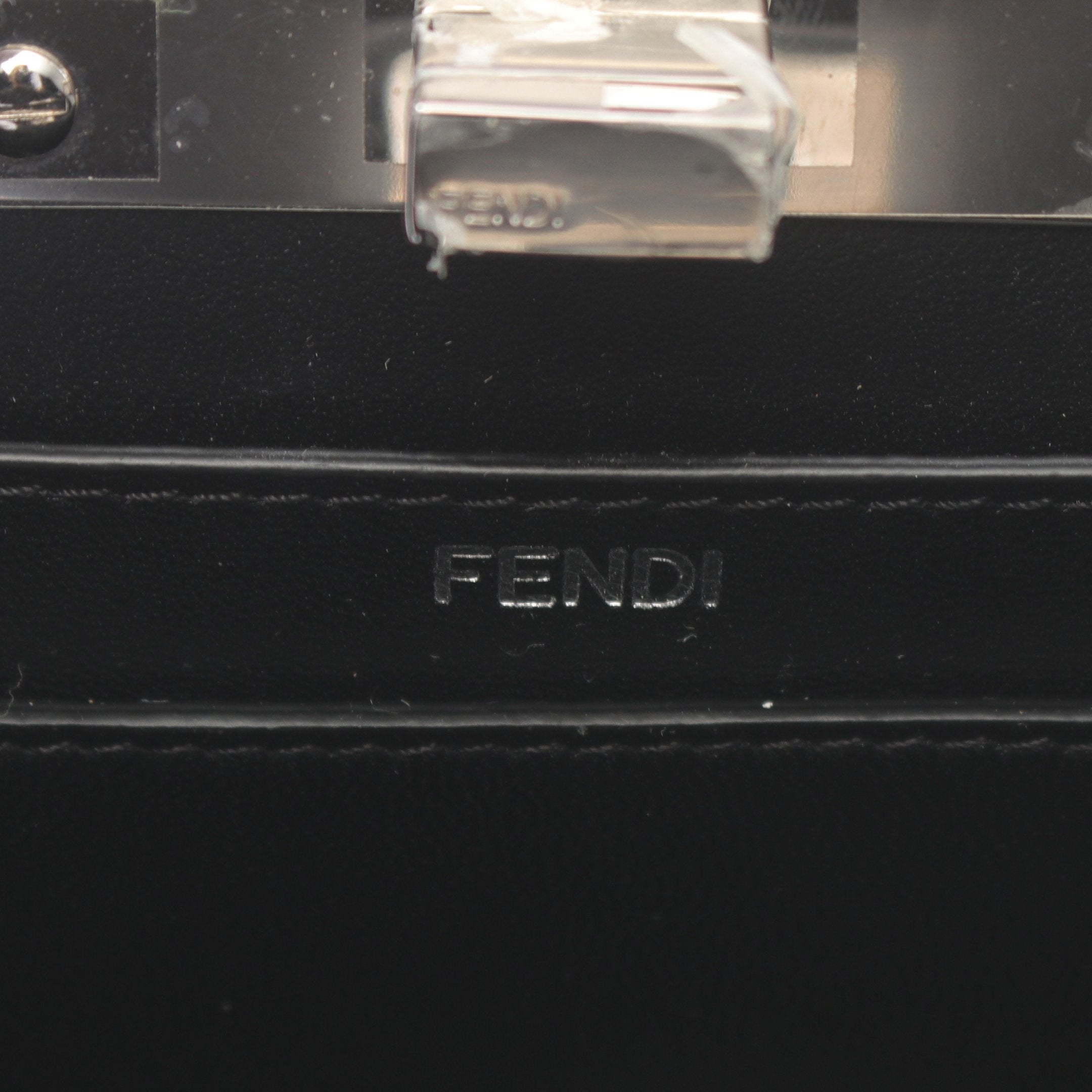 FENDI Peekaboo Cut Mini Chain shoulder bag Leather Black