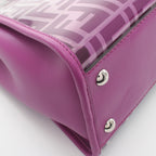 FENDI Peekaboo Regular Selleria Handbag Vinyl Leather Purple Skeleton 2WAY