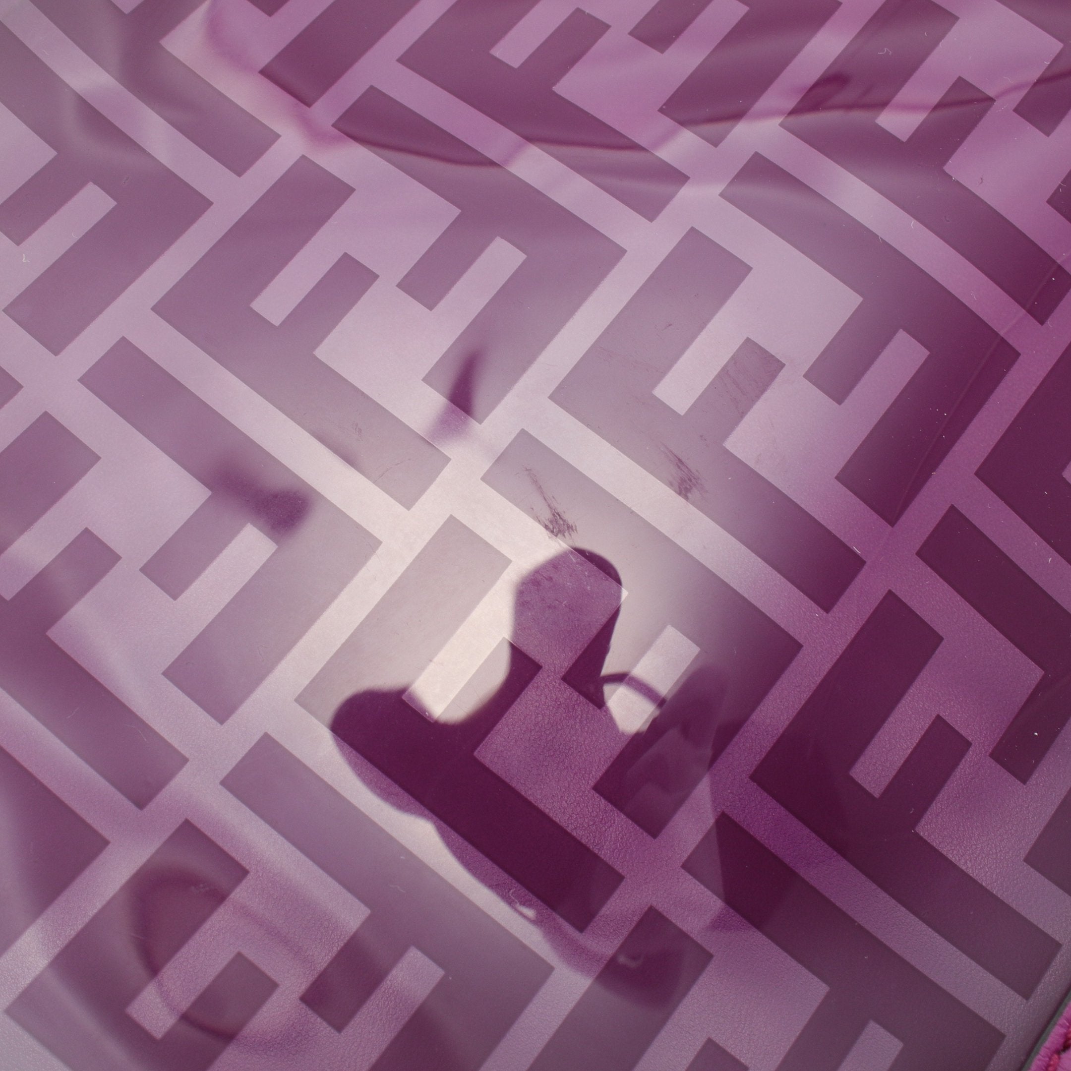 FENDI Peekaboo Regular Selleria Handbag Vinyl Leather Purple Skeleton 2WAY