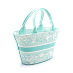 Dior DIORIVIERA Pannier Chapeau Bag Toile De Jouy Embroidery Handbag Tote bag Canvas Emerald green White 2WAY