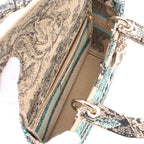 Dior LADY D-LITE Medium Handbag Canvas Beige Turquoise blue Black 2WAY