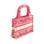 Dior BOOK TOTE Book tote Mini Handbag Canvas Pink red White