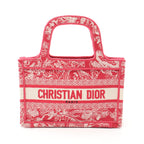 Dior BOOK TOTE Book tote Mini Handbag Canvas Pink red White