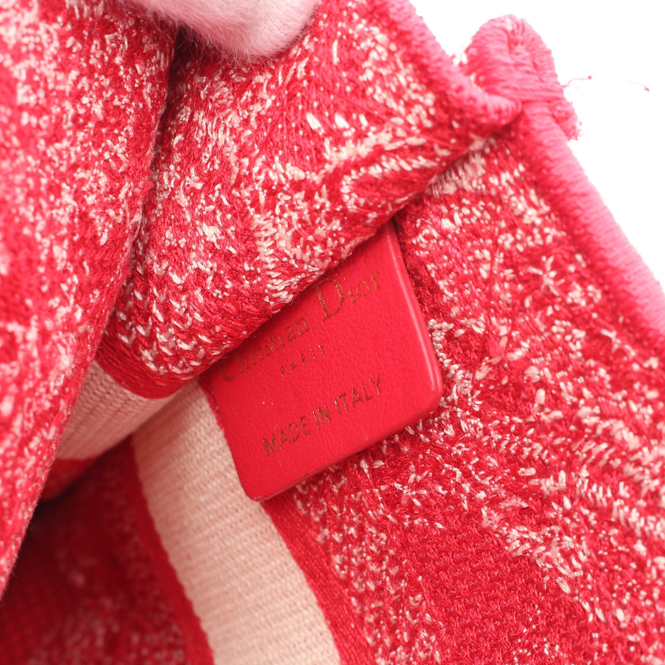 Dior BOOK TOTE Book tote Mini Handbag Canvas Pink red White
