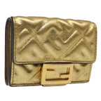 FENDI Zucca Canvas Wallet Gold Tone 8M039593704