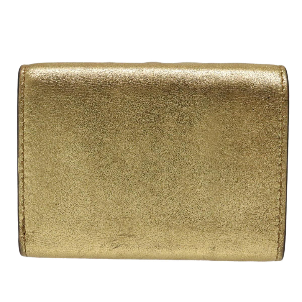FENDI Zucca Canvas Wallet Gold Tone 8M039593704
