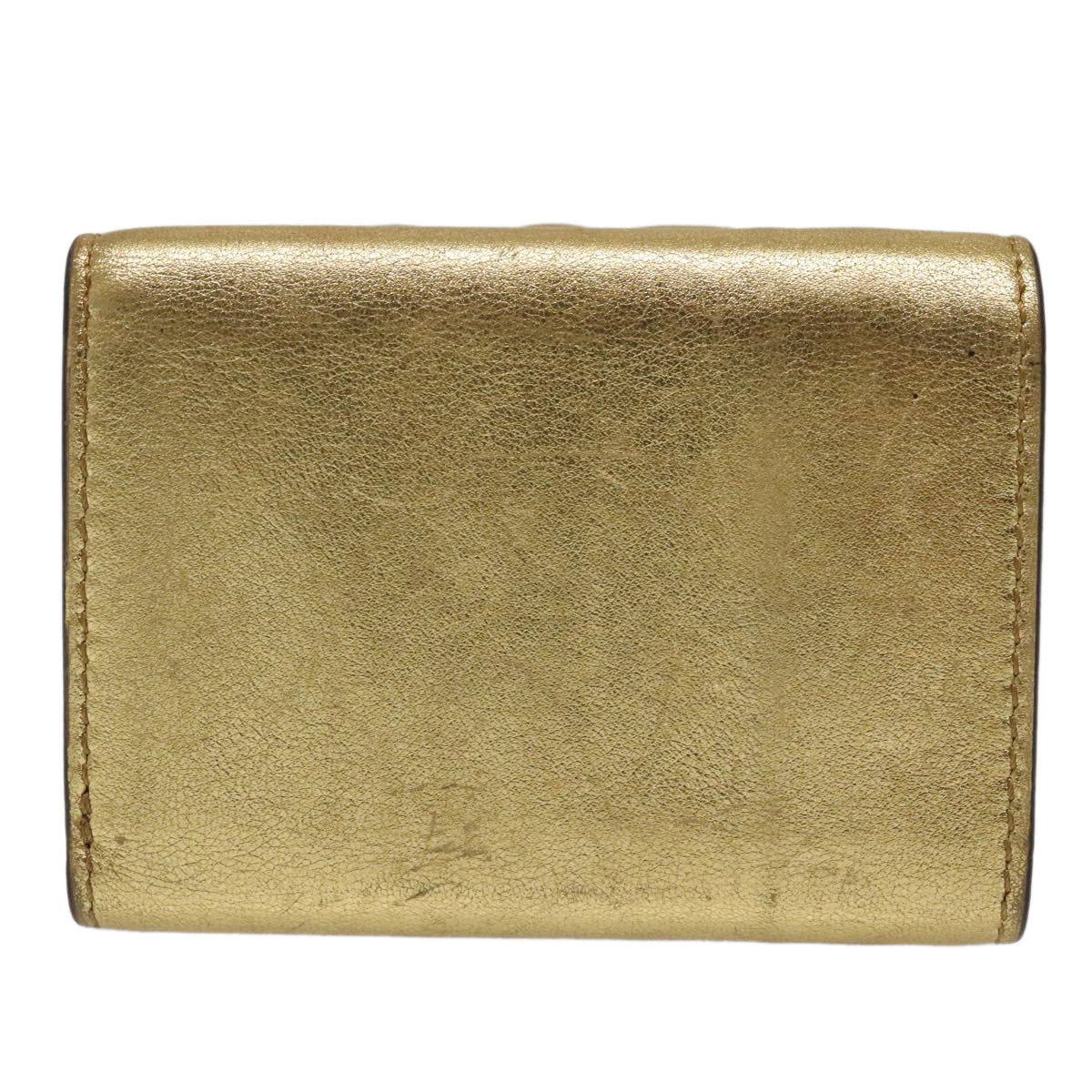 FENDI Zucca Canvas Wallet Gold Tone 8M039593704
