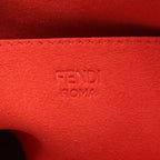 FENDI Bucket Chain Midi Zucca W chain shoulder bag Fabric Suede Orange red