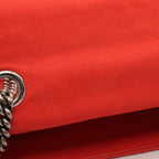 FENDI Bucket Chain Midi Zucca W chain shoulder bag Fabric Suede Orange red