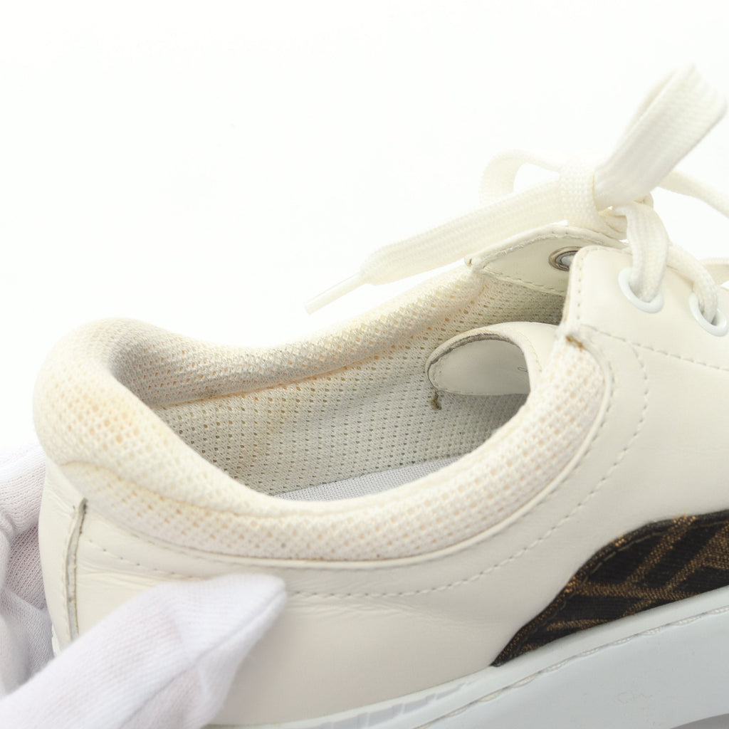 FENDI Zucca Force Low-top Sneakers Canvas Leather Brown White