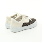FENDI Zucca Force Low-top Sneakers Canvas Leather Brown White