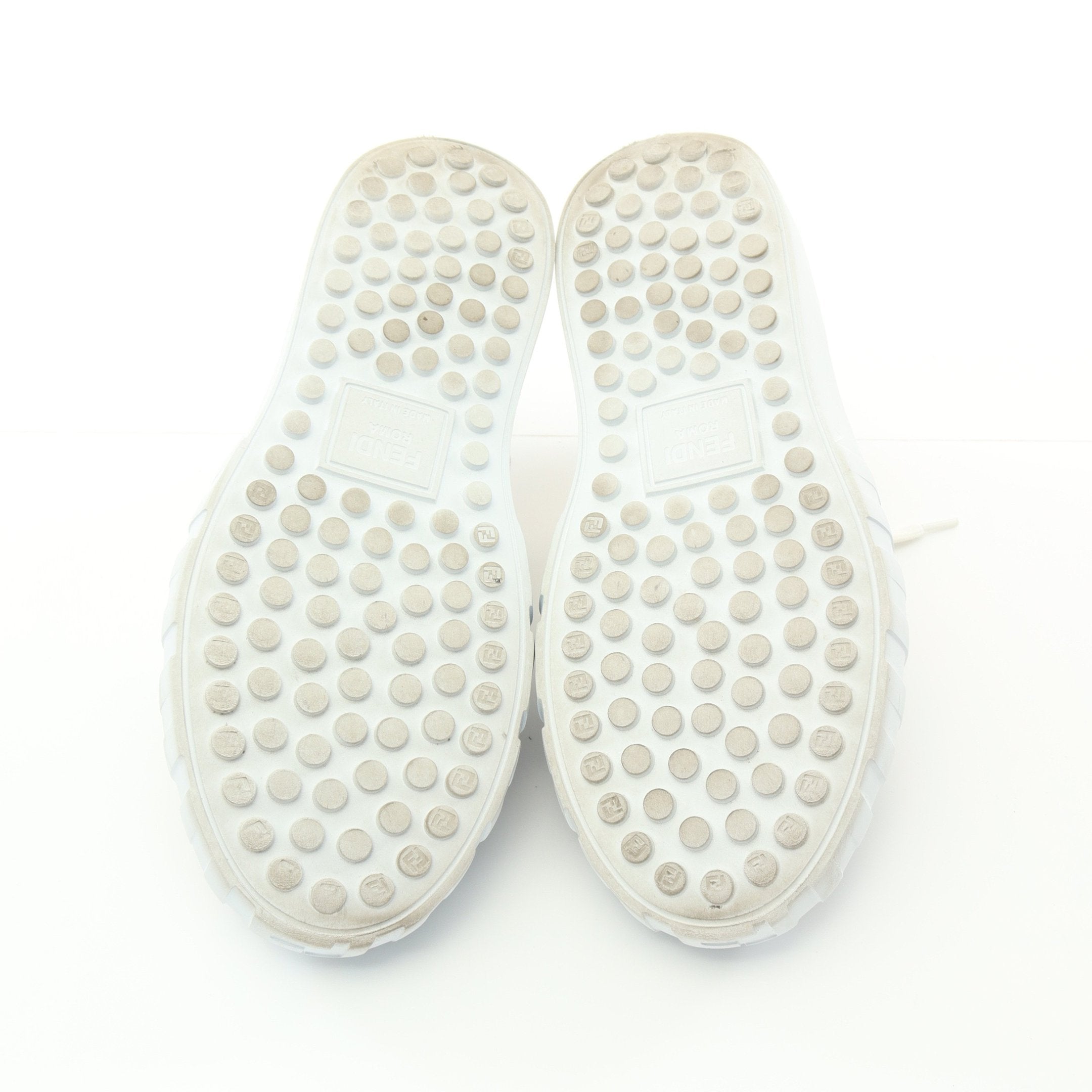 FENDI Zucca Force Low-top Sneakers Canvas Leather Brown White