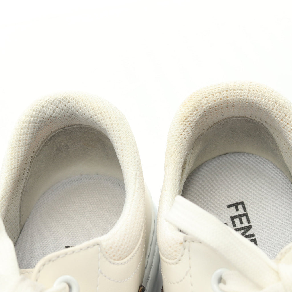 FENDI Zucca Force Low-top Sneakers Canvas Leather Brown White