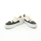 FENDI Zucca Force Low-top Sneakers Canvas Leather Brown White