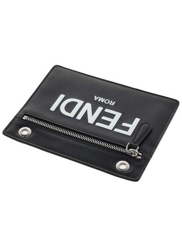 Fendi Peekaboo Pocket Clutch Bag Black