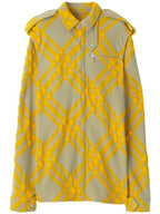 Burberry Check Wool Blend Shirt Yellow