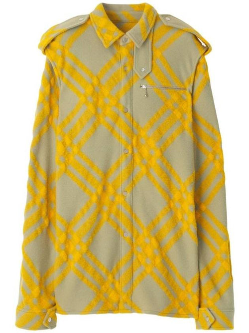 Burberry Check Wool Blend Shirt Yellow