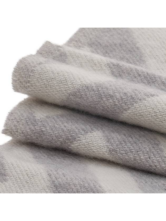 Fendi FF Motif Fringe Cashmere Scarf Light Grey