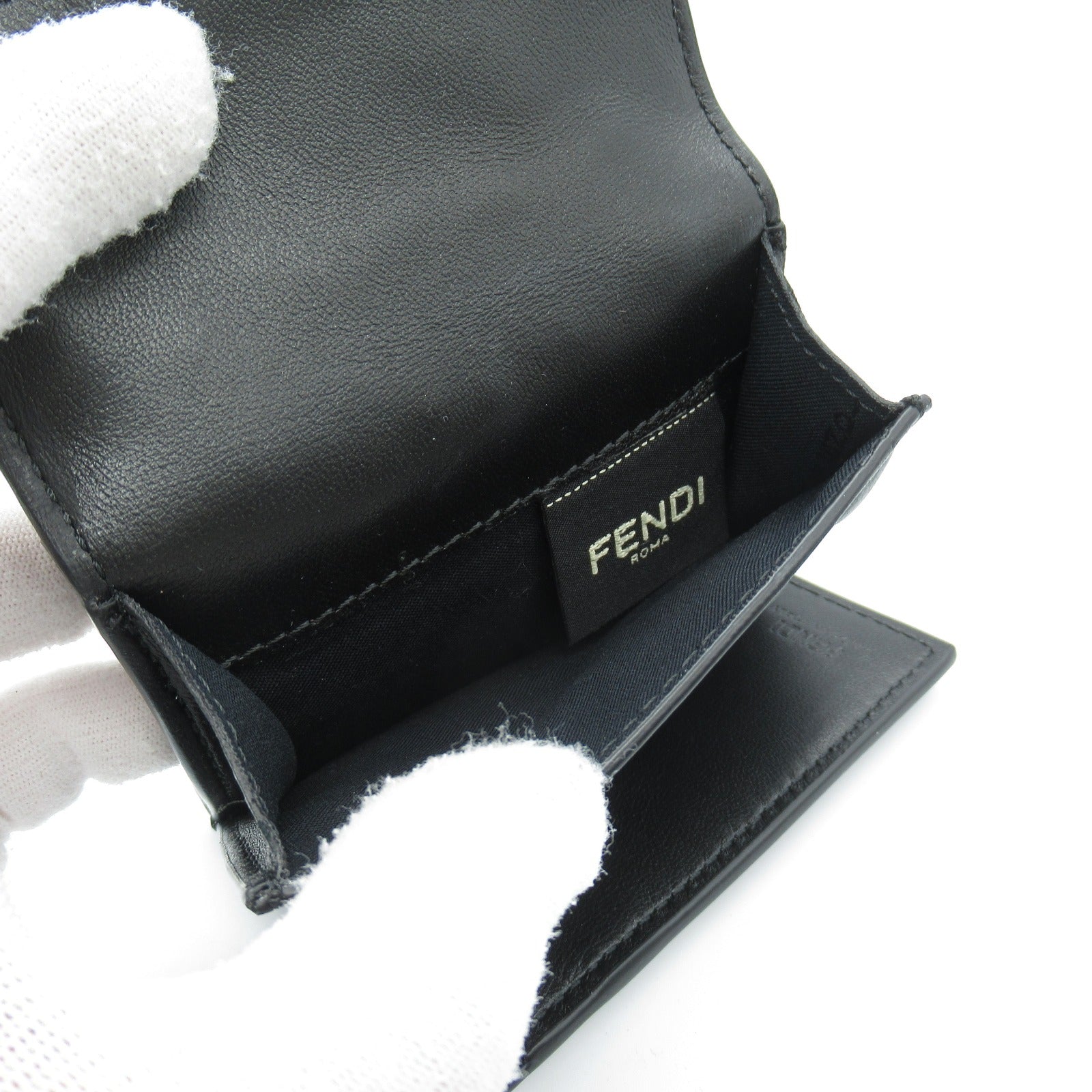 FENDI Tri-fold wallet Trifold wallet Leather Black