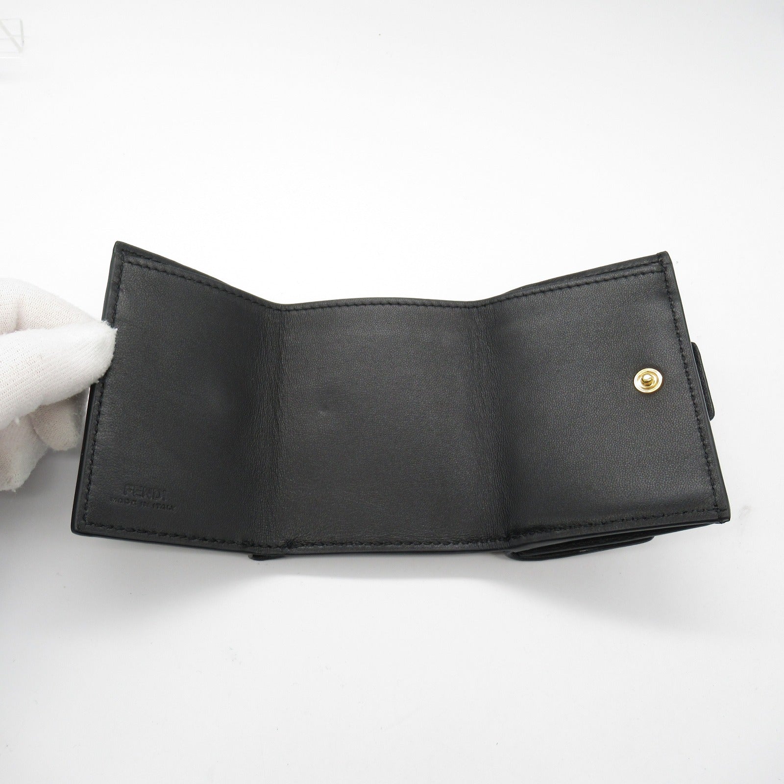 FENDI Tri-fold wallet Trifold wallet Leather Black