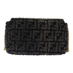 FENDI Zucca Canvas Chain Mamma Baguette Shoulder Bag Brown Gold93830S