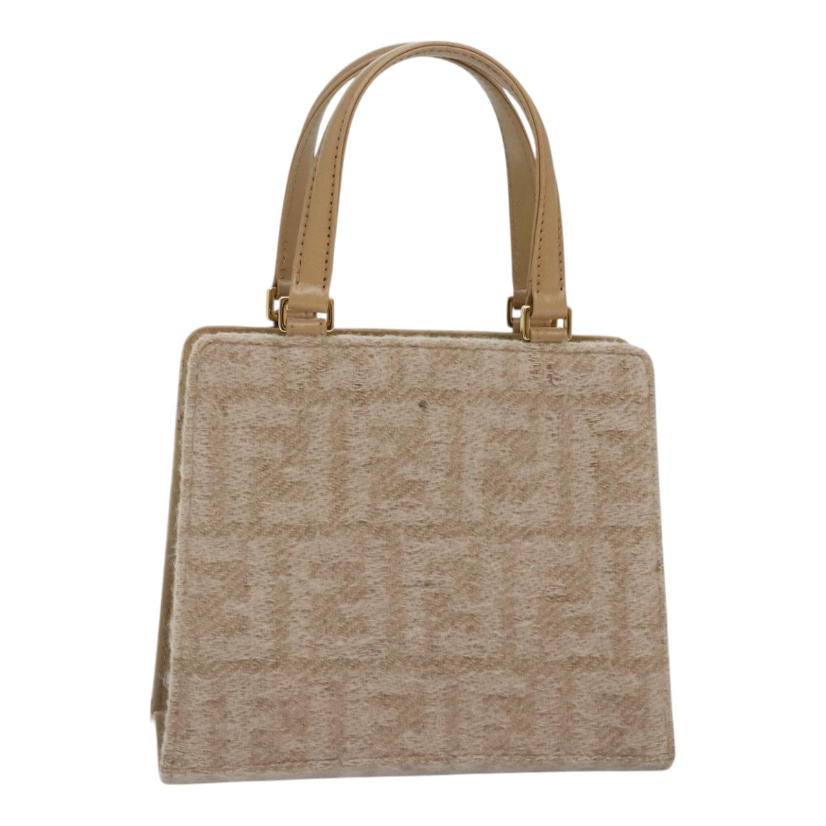 FENDI Zucca Canvas Hand Bag Beige Gold93833A