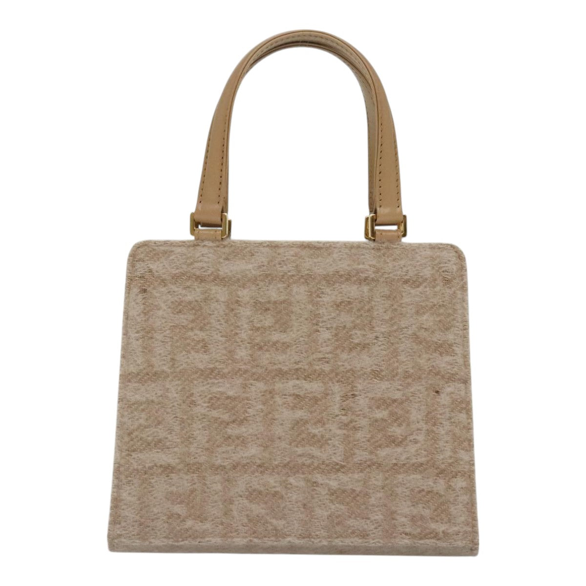 FENDI Zucca Canvas Hand Bag Beige Gold93833A
