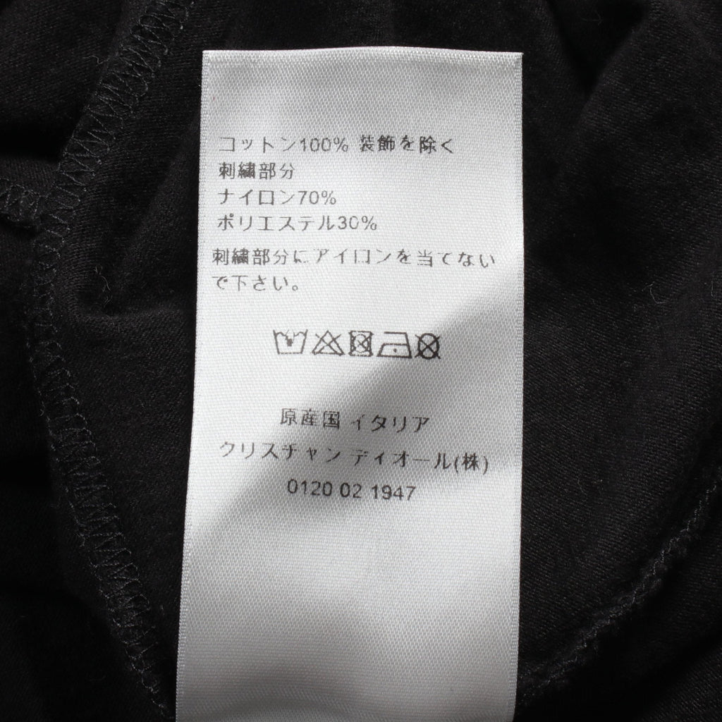 Dior DIOR * ERL T-shirt Crew neck Logo embroidery Cotton Black Damage processing