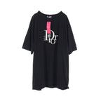 Dior DIOR * ERL T-shirt Crew neck Logo embroidery Cotton Black Damage processing