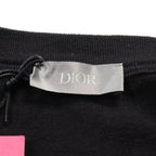 Dior DIOR * ERL T-shirt Crew neck Logo embroidery Cotton Black Damage processing
