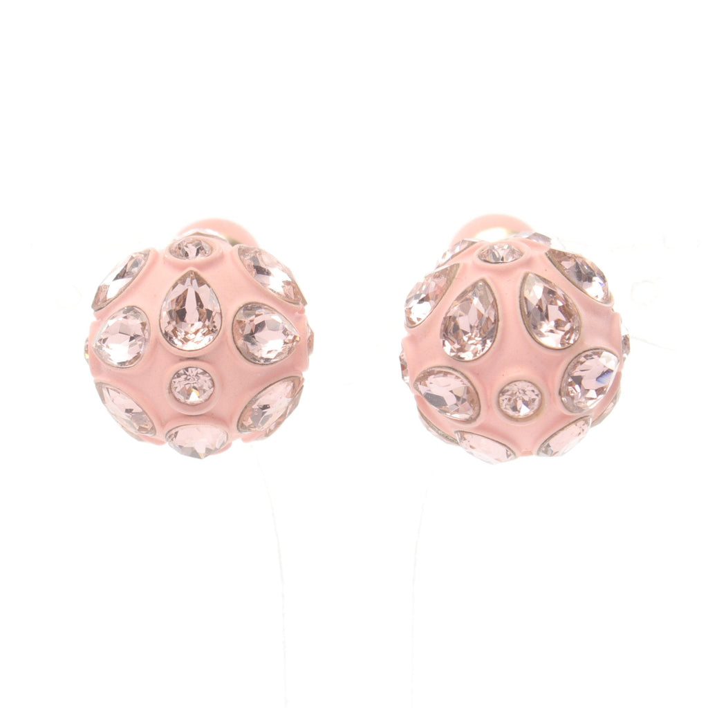 Dior Tribal Earrings GP Rhinestone Pink